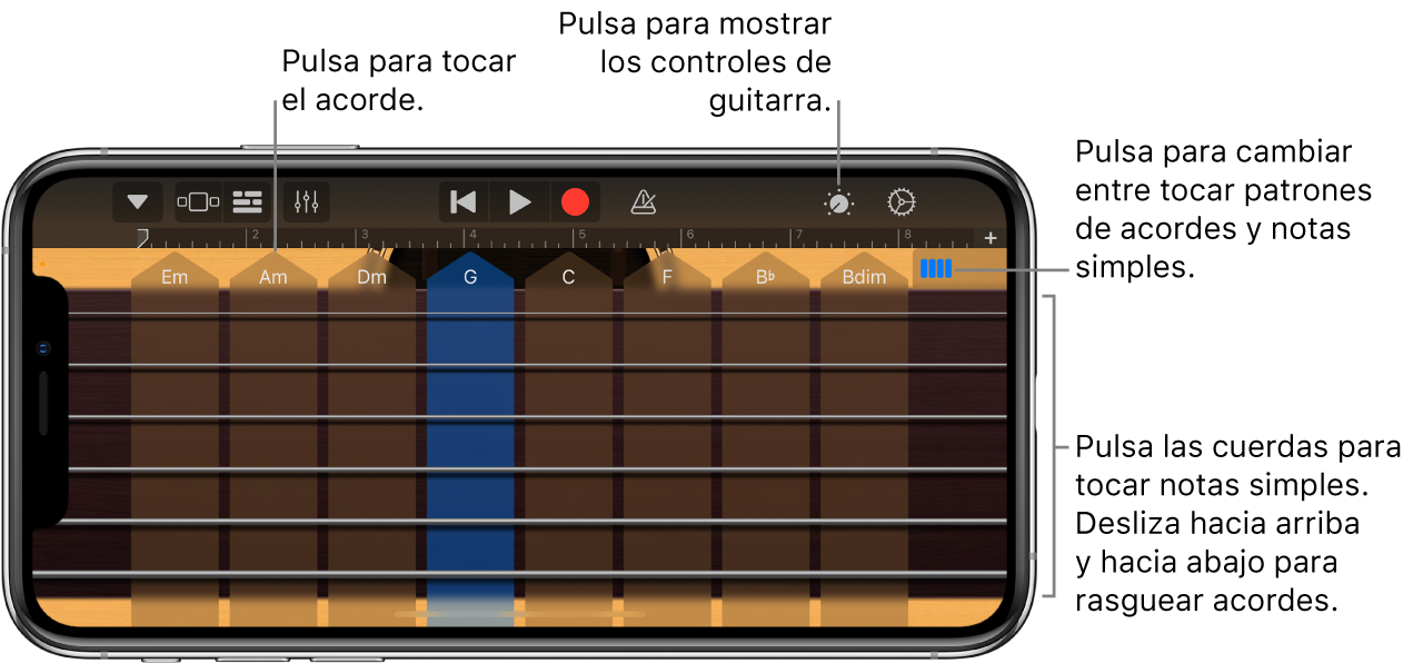 Instrumento táctil Guitarra