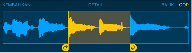 Audio di antara pengendali loop kiri dan kanan akan di-loop.