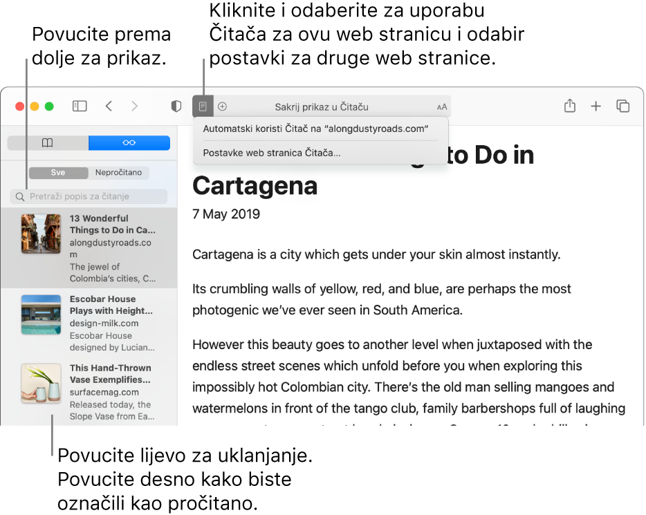 Vođenje Popisa Za Citanje U Safariju Na Macu Apple Podrska