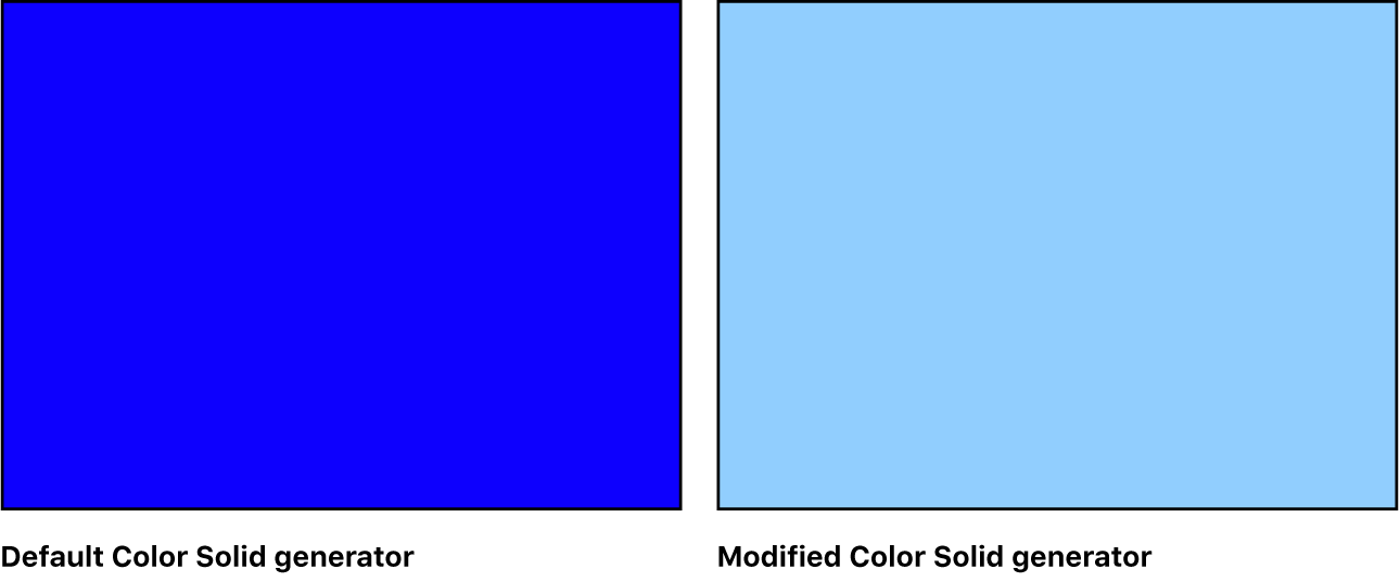 Lienzo y generador “Color sólido” con diversos ajustes