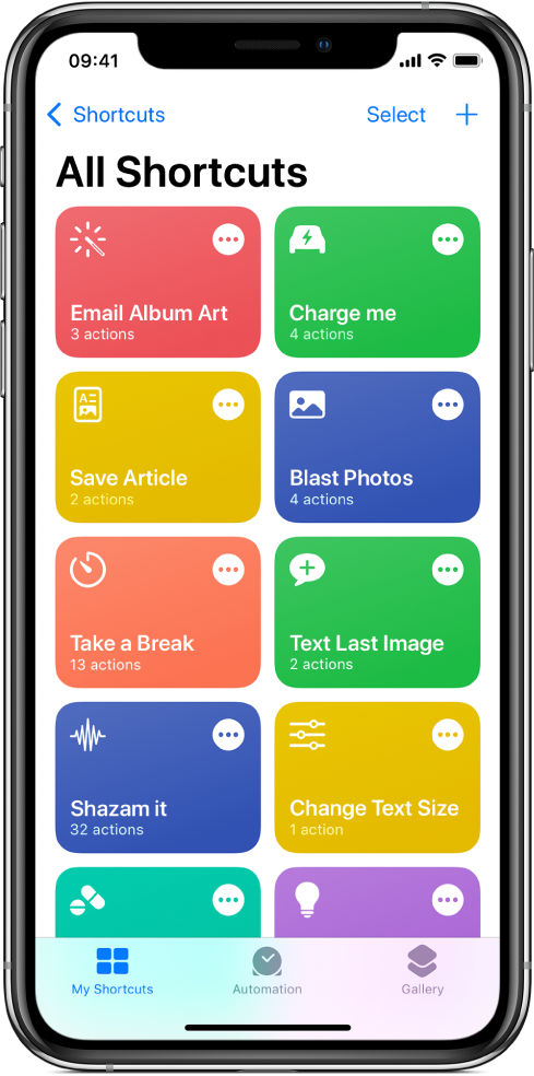 Shortcut icons in All Shortcuts.