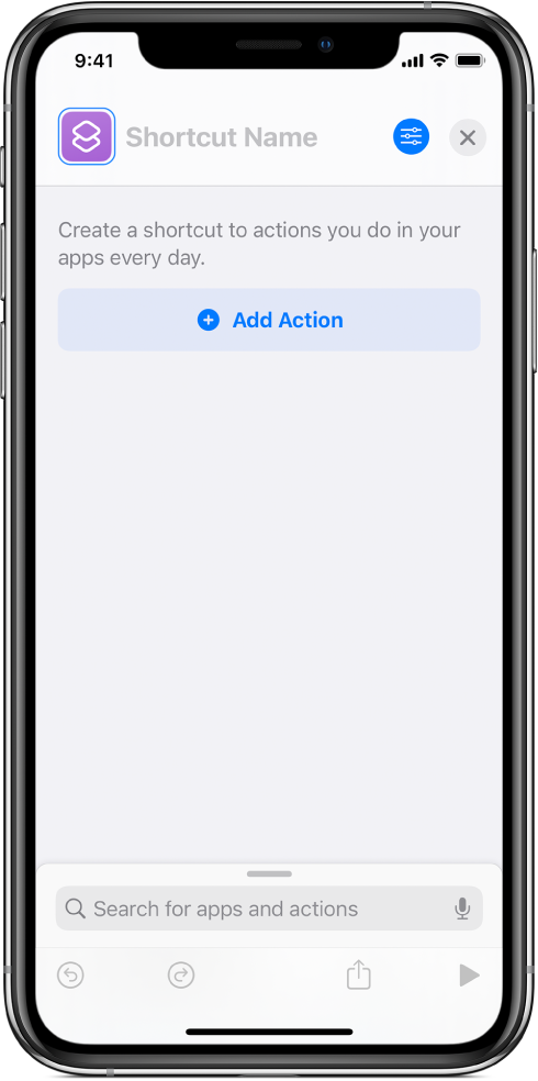 iPhone shortcut app