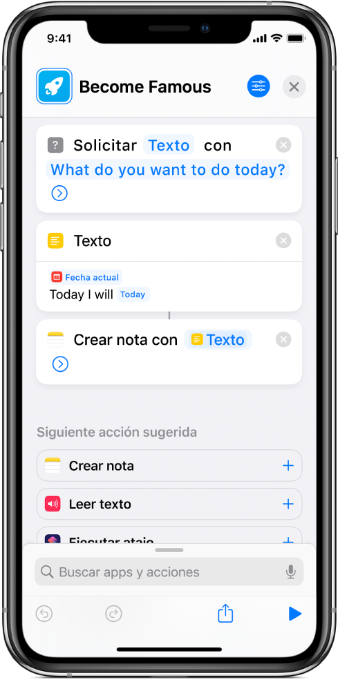 Atajo Texto con solicitudes