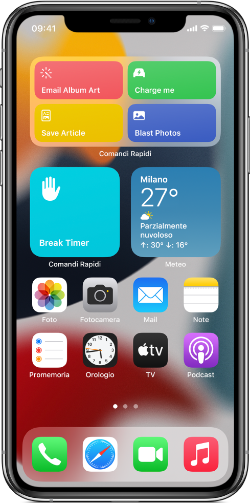 impostare ed eseguire i comandi rapidi da un widget su iphone o ipad supporto apple it