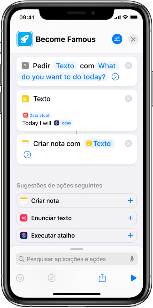 Atalho de texto com pedidos.