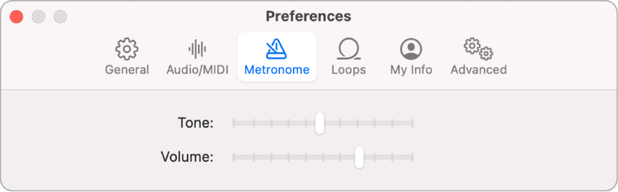 Metronome preferences.