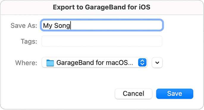 export song garageband iphone