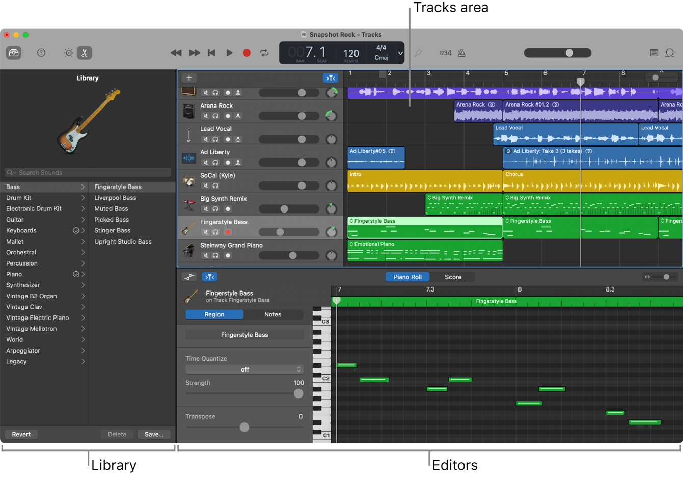 how to open piano roll in garageband