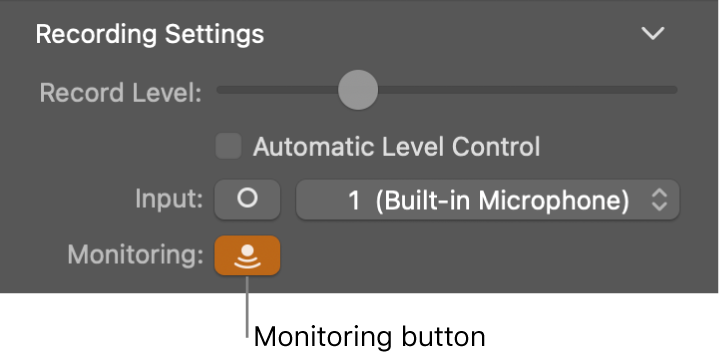 Input Monitoring button in the Smart Controls inspector.
