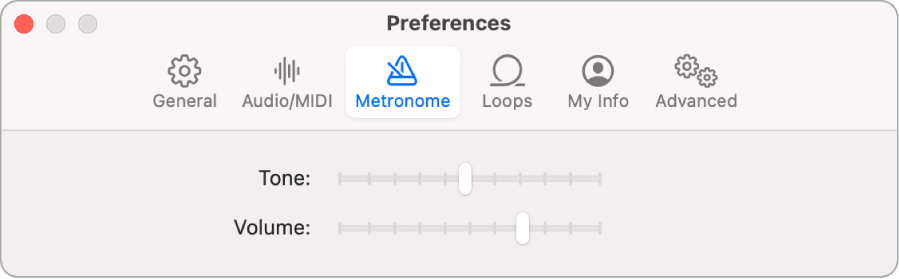 Metronome preferences.