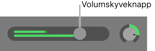 Sporinfofelt som viser volumskyveknappen.