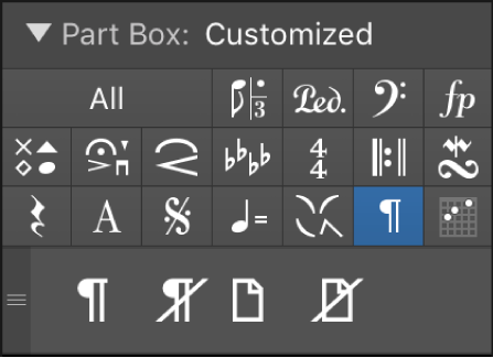 Figure. Page and line break symbols in the Part box.