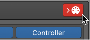 Figure. Turning on the MIDI In button in the SysEx Fader Editor window.