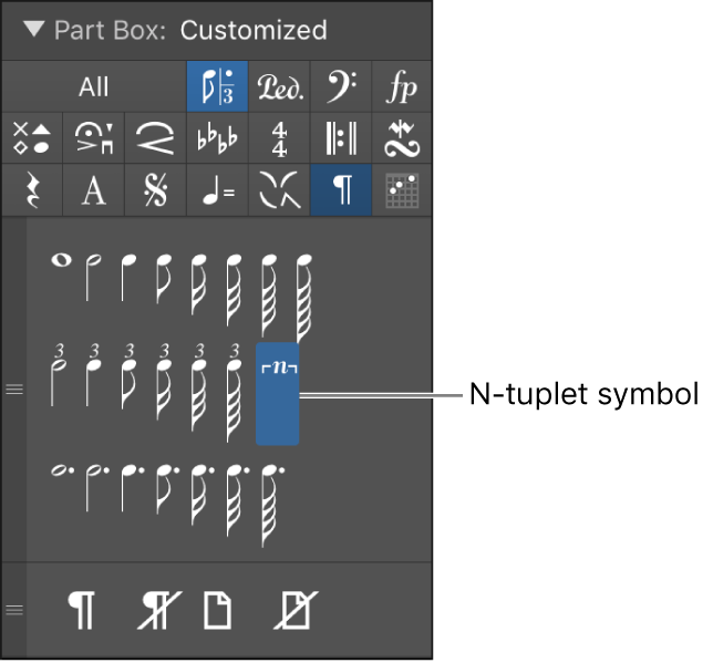 Figure. N-tuplet symbol in the Part box.