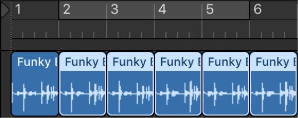 図。トラック領域でリージョンを複数にカットする。