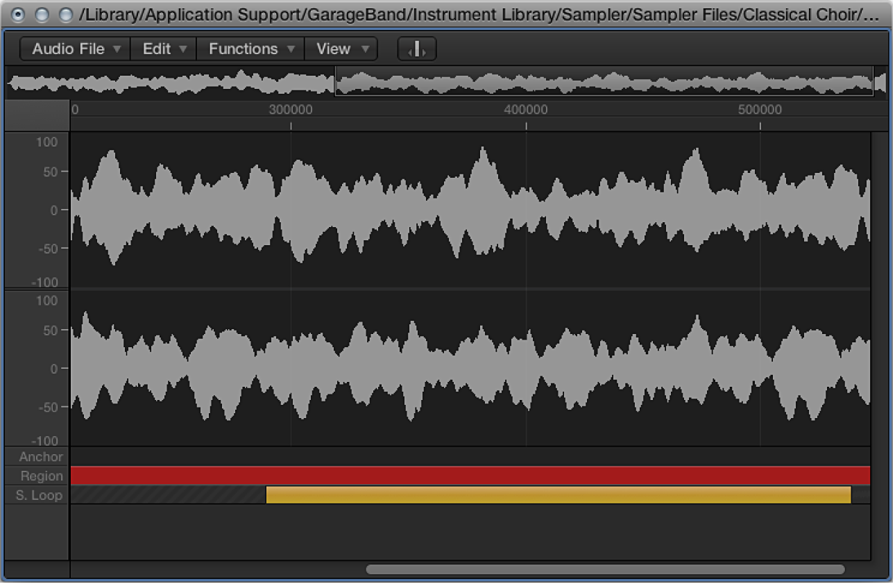 図。Logic Proのオーディオ・ファイル・エディタ。