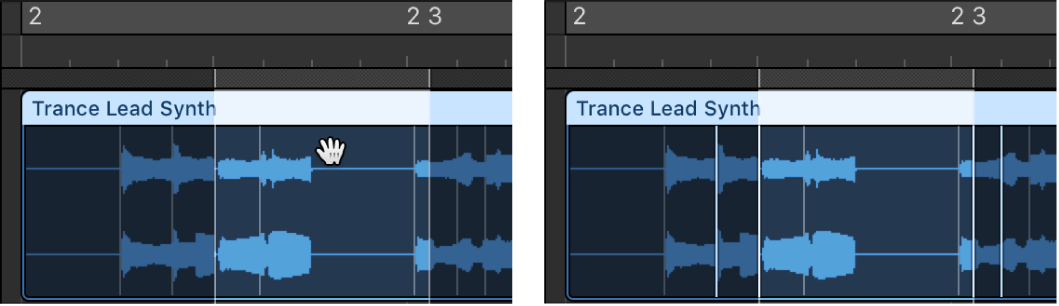 图。显示向左拖移的选取框所选内容区域。
