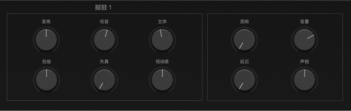 图。单个鼓件的音调和效果智能控制参数。