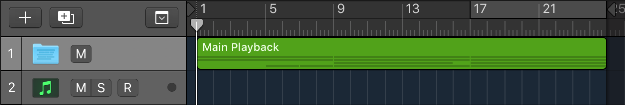图。轨道区域中关闭的文件夹轨道。