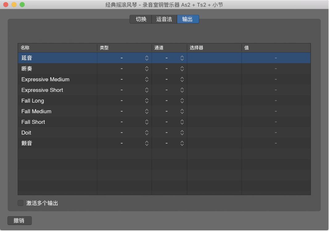 图。“输出”面板。