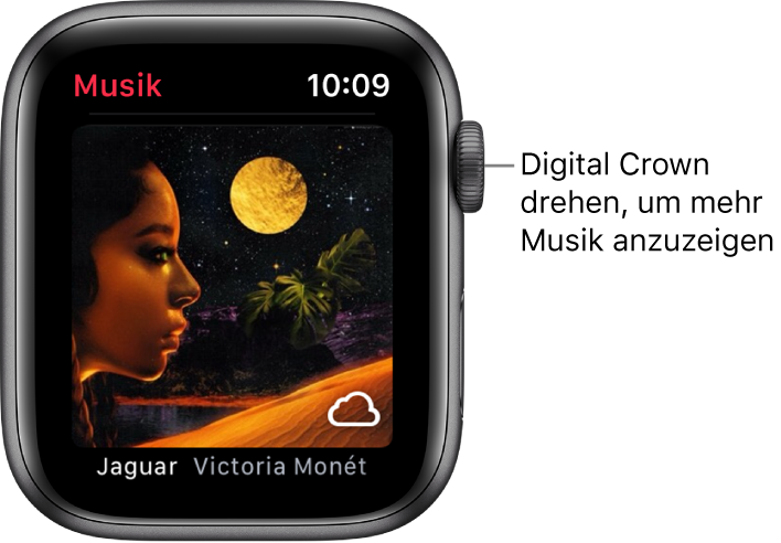 Ein Album und das zugehörige Cover in der App „Musik“.