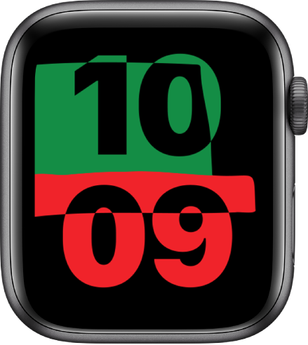The Unity watch face showing the current time in the center of the screen.