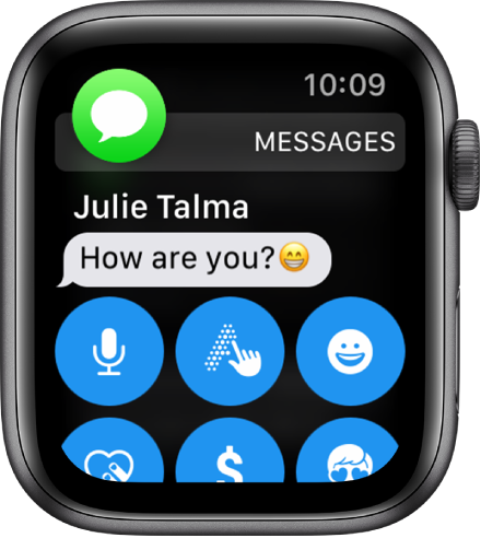 Apple Watch showing a message.