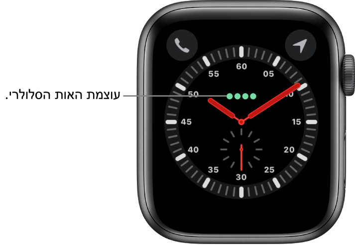 עיצוב השעון ״סייר״ הוא שעון אנלוגי. ממש מעל למרכז עיצוב השעון נמצאות ארבע הנקודות הירוקות המציינות את חוזק האות הסלולרי.
