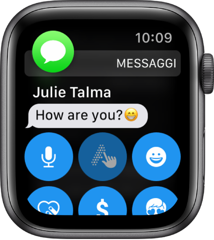 Apple Watch che visualizza un messaggio.