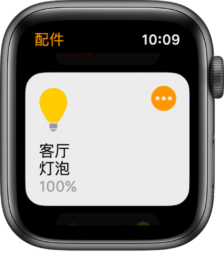 显示灯泡配件的“家庭” App。轻点配件右上角的图标来调整其设置。