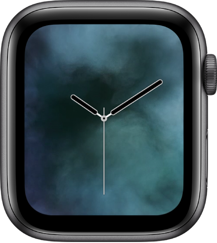 「煙霧」錶面中央顯示指針時鐘，周圍環繞煙霧。