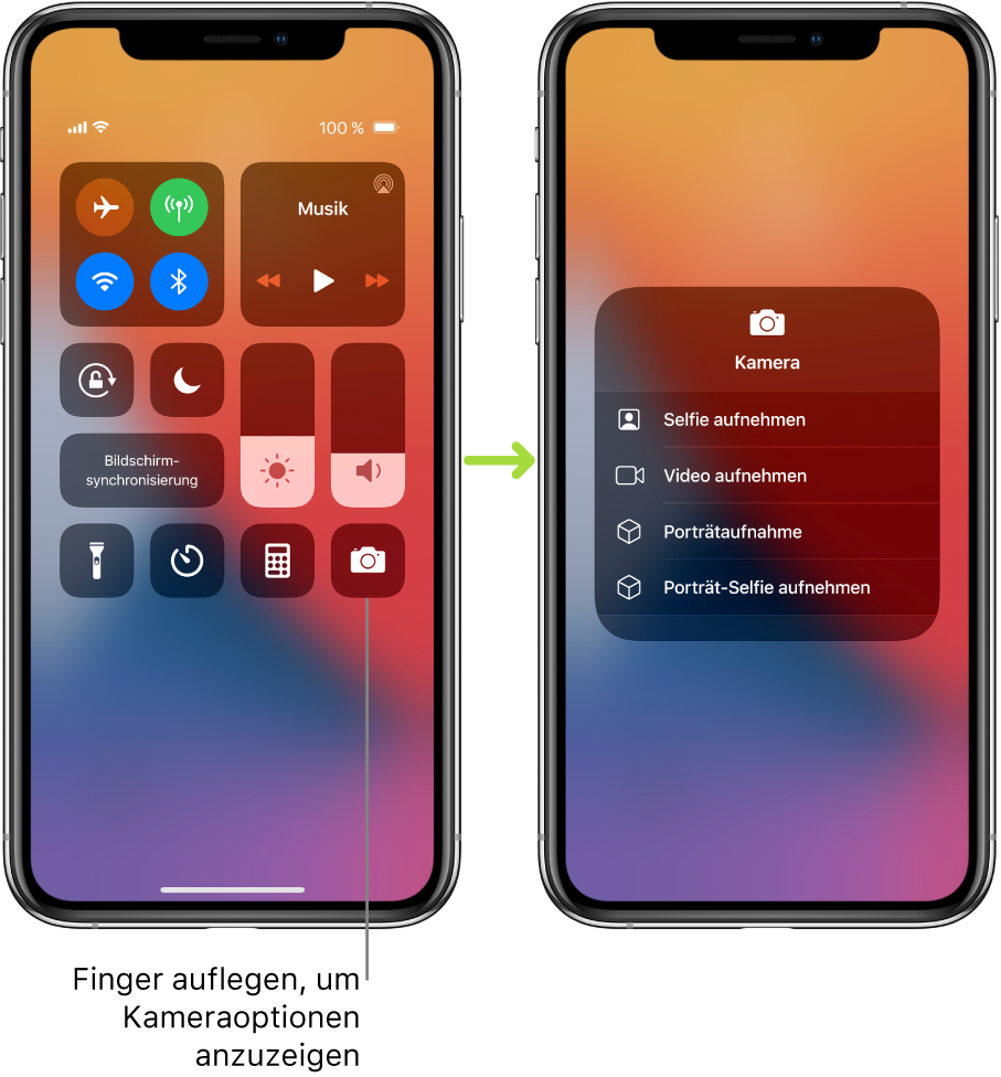 Verwenden Und Anpassen Des Kontrollzentrums Auf Dem Iphone Apple Support