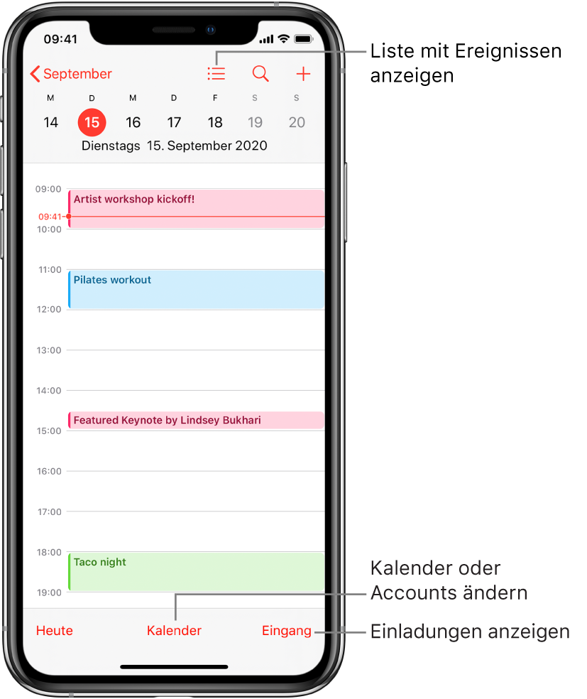 Erstellen Und Bearbeiten Von Ereignissen In Der App Kalender Auf Dem Iphone Apple Support