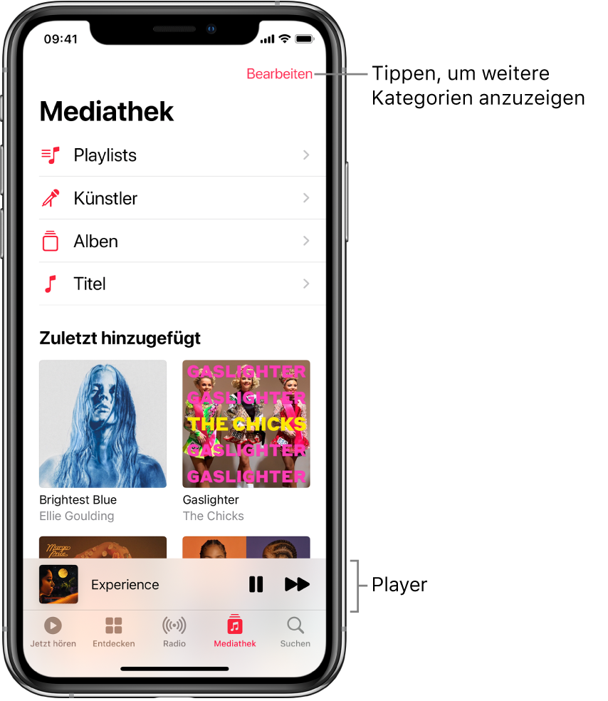 Anzeigen Von Alben Playlists Und Anderen Objekten In Musik Auf Dem Iphone Apple Support