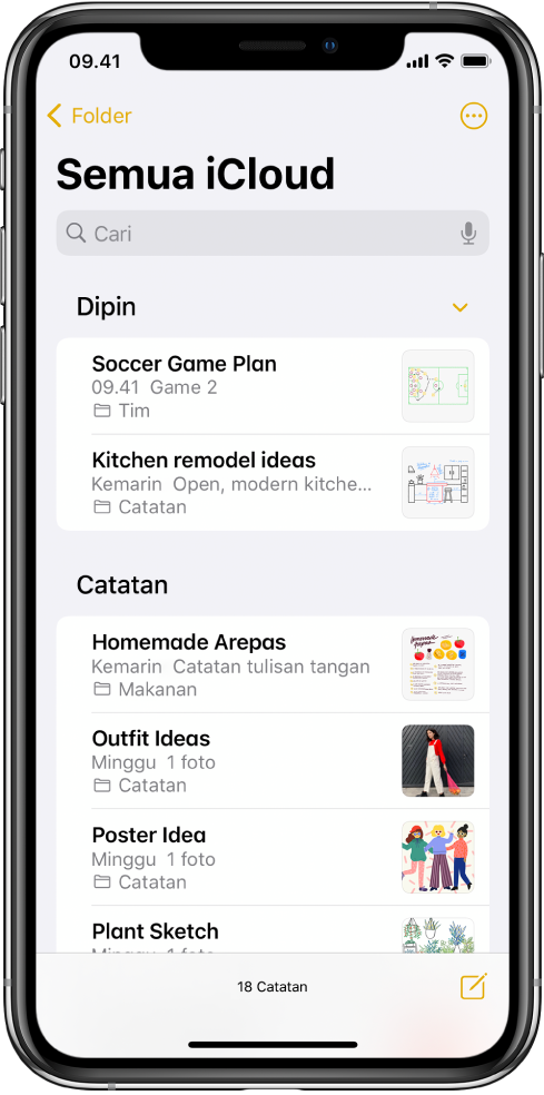 Mencari Dan Mengelola Catatan Anda Dalam Folder Di Iphone Apple Support