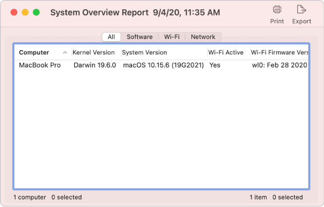 Software Search window