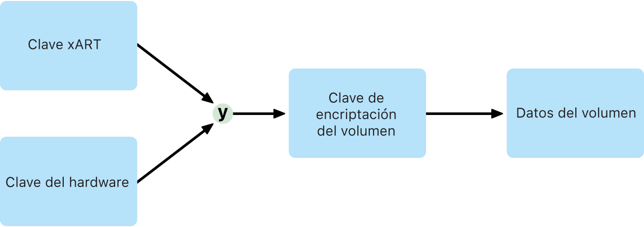 El proceso de encriptación del volumen interno cuando FileVault está desactivado en macOS.