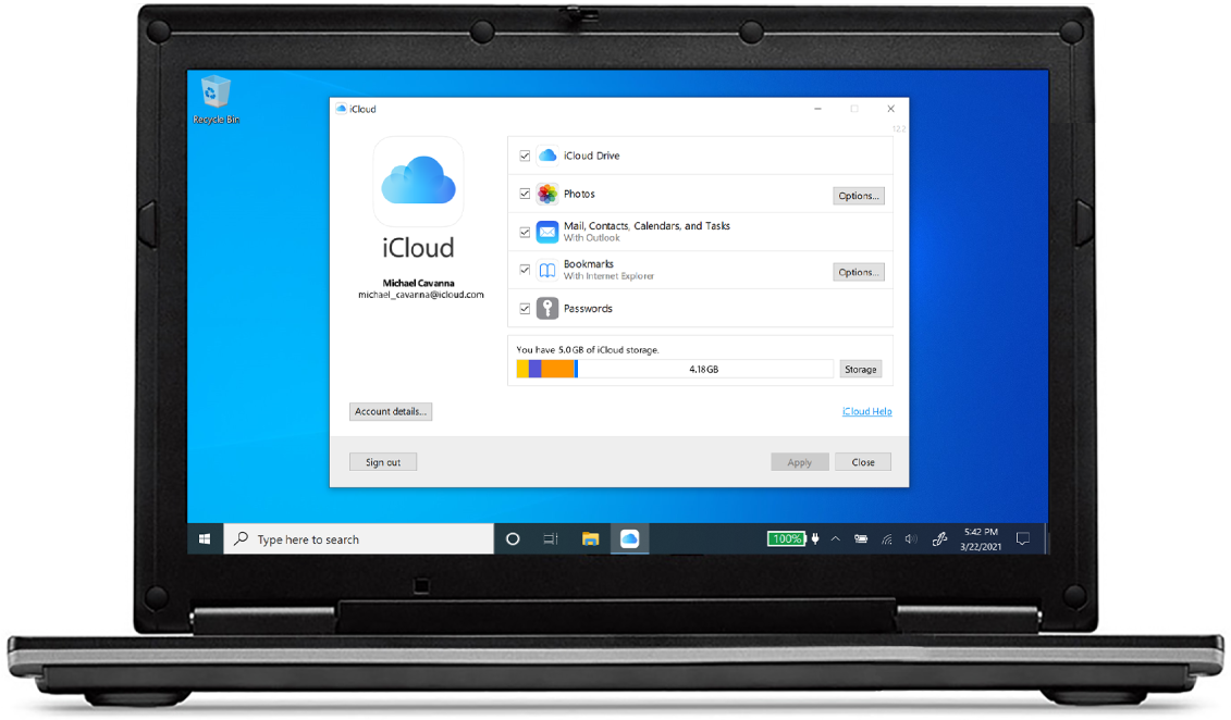 icloud for windows managed apple id