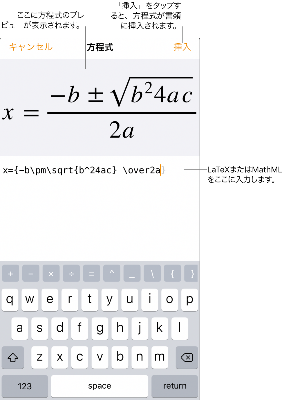 Iphoneのpagesで数学方程式を追加する Apple サポート