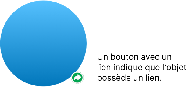 Un bouton de lien sur une figure.