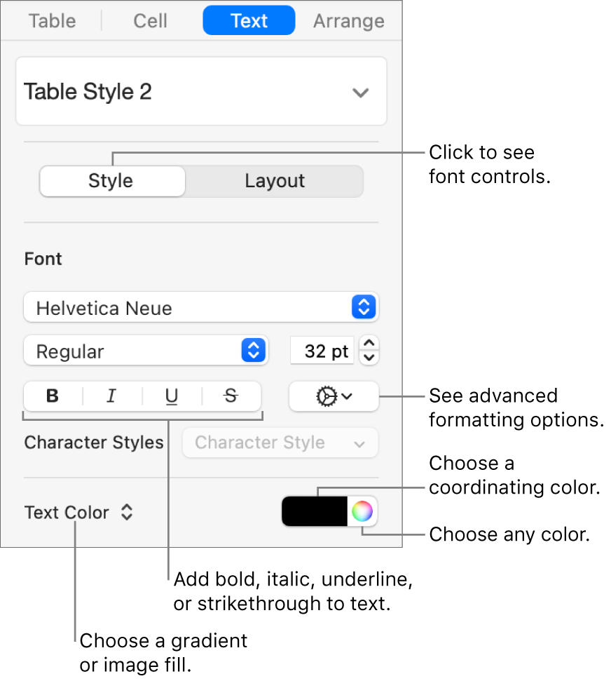 Change The Look Of Table Text In Keynote On Mac Apple Support