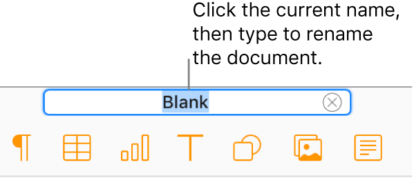 The document name, Blank, selected at the top of the document in the editor.