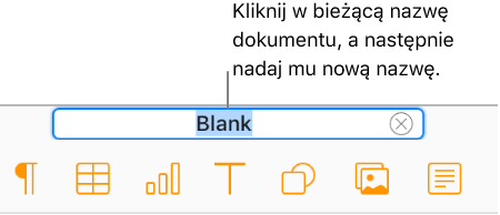 Nazwa dokumentu — Pusty — zaznaczona u góry dokumentu w edytorze.