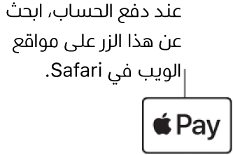 الزر الذي يظهر على مواقع الويب التي تقبل Apple Pay للمشتريات.