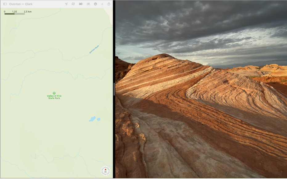 Dues apps l’una al costat de l’altra en Split View.