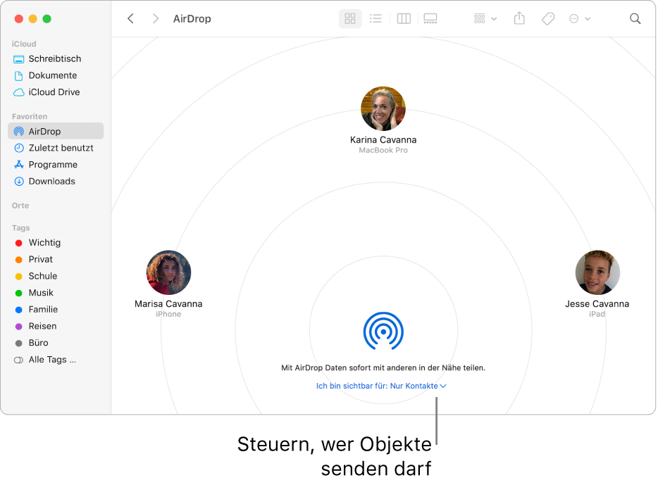 Verwenden Von Airdrop Auf Deinem Mac Zum Senden Von Dateien An Gerate In Der Nahe Apple Support