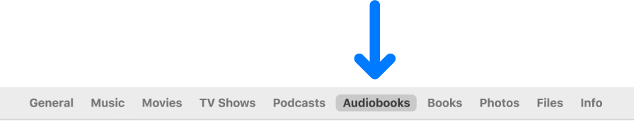 The button bar showing Audiobooks selected.
