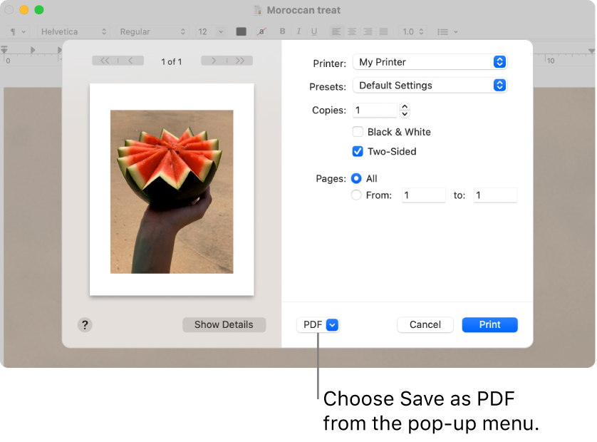 create pdf for internet on mac