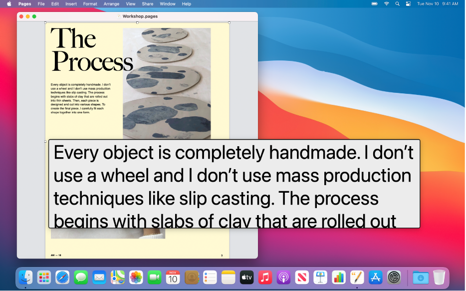 feature used to see edits made to a text document on pages for mac