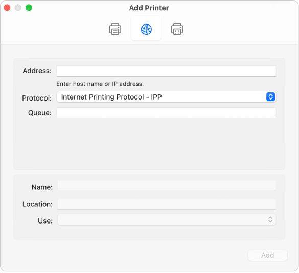 mac fix ip address for printer